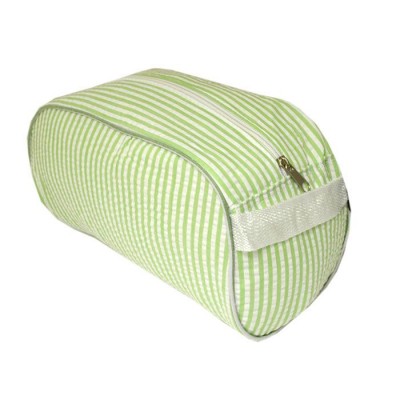 32710 - GREEN COTTON SEERSUCKER COSMETIC BAG